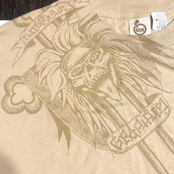 Vintage GRNAPPLETREE Men's Khaki T-shirt Size Large - Picture 3 of 4